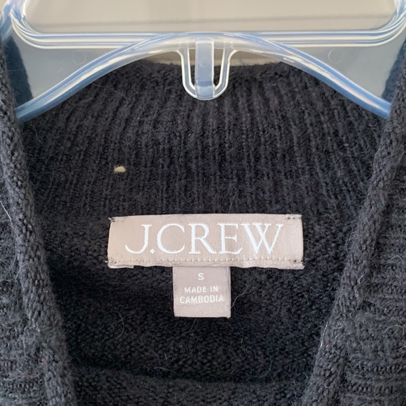 J CREW WOMENS BLACK MOCK NECK SWEATER SMALL MERINO WOOL BD613 - Picture 2 of 6